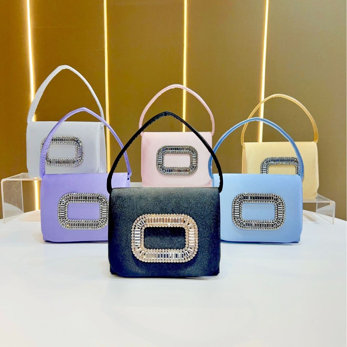 Tassel Fringe Trim - Luxuriöse quadratische Mini-Handtasche für Damen, mit