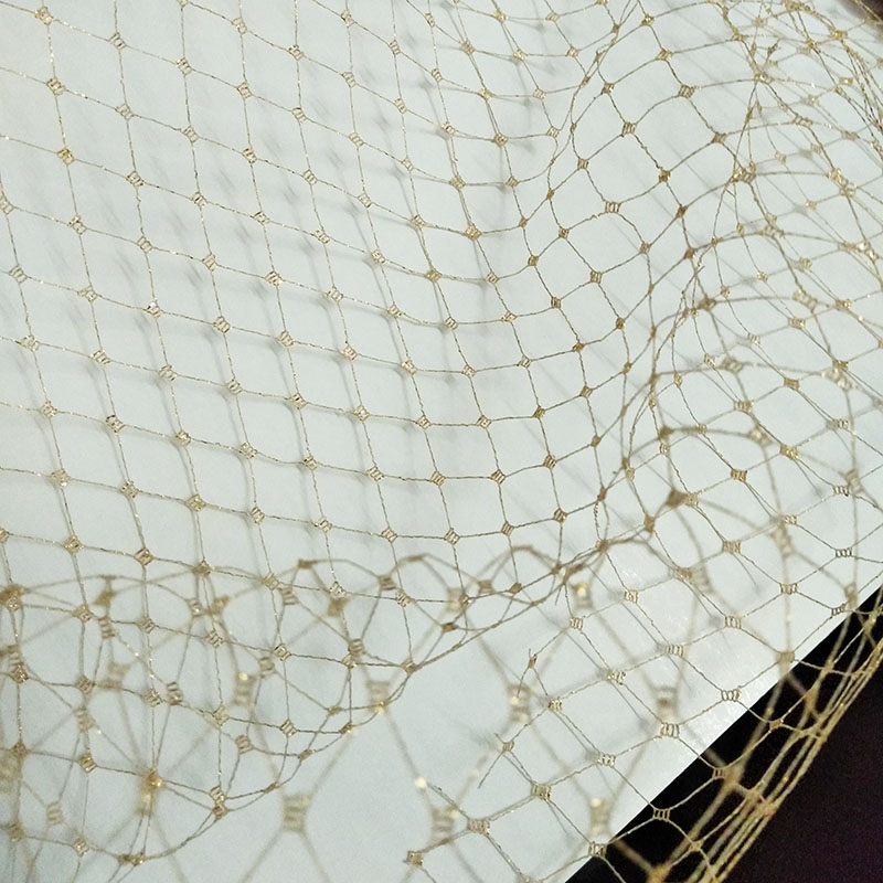 Crystal Mesh Fabric - Diamantgitter Schwarzes Netzgewebe Maskeradenschleier Transparentes Netz