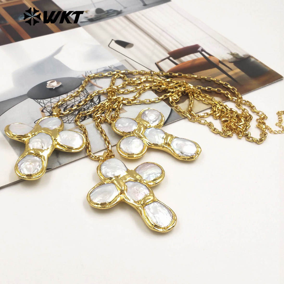 WT-JN349 Neuestes Design Natür – Pearl Trim Chain Bewertung und Preis